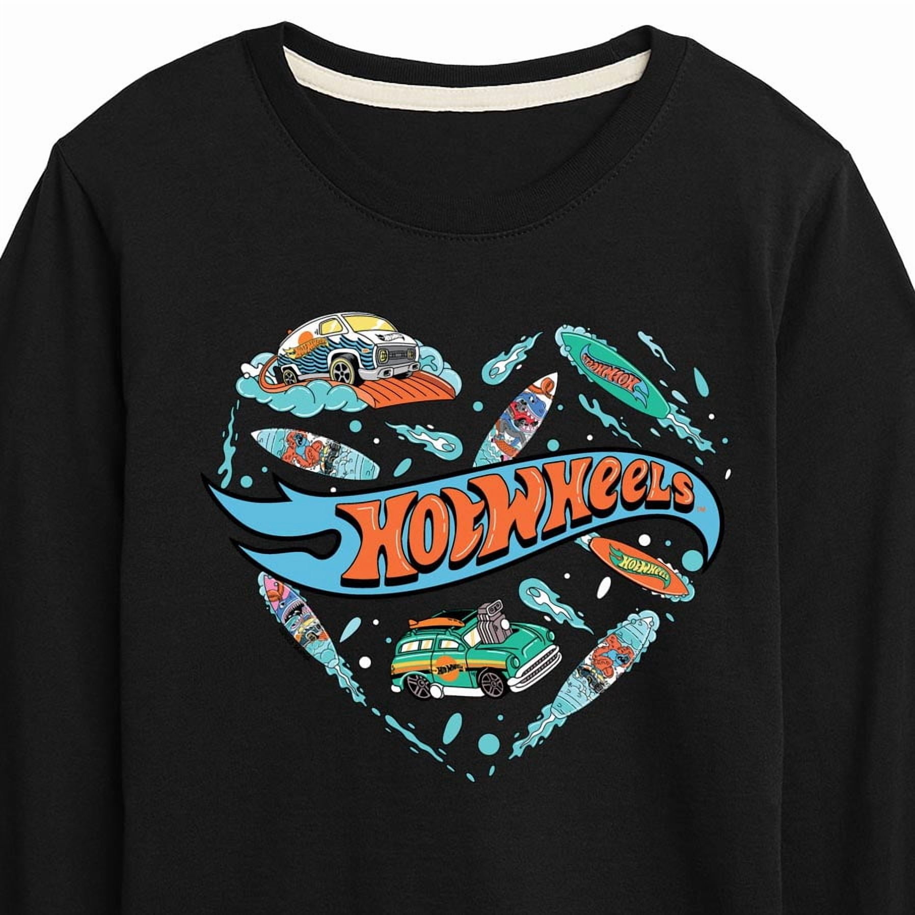 Hot Wheels - Surfing Mix In A Heart - Toddler & Youth Long Sleeve Graphic T-Shirt