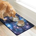 thumbnail image 2 of Star Themed Dog Bowl Mat - Absorbent Pet Feeding Mat with Starry Night Sky Design - Non-Slip Waterproof Mat (Space Geek), 2 of 5