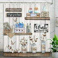 thumbnail image 3 of Rustic Farmhouse Shower Curtain Grey Country Bathroom Curtains with Flower and Butterfly Farmhouse Fabric Bathtub Decor (72 X 72inch), 3 of 5