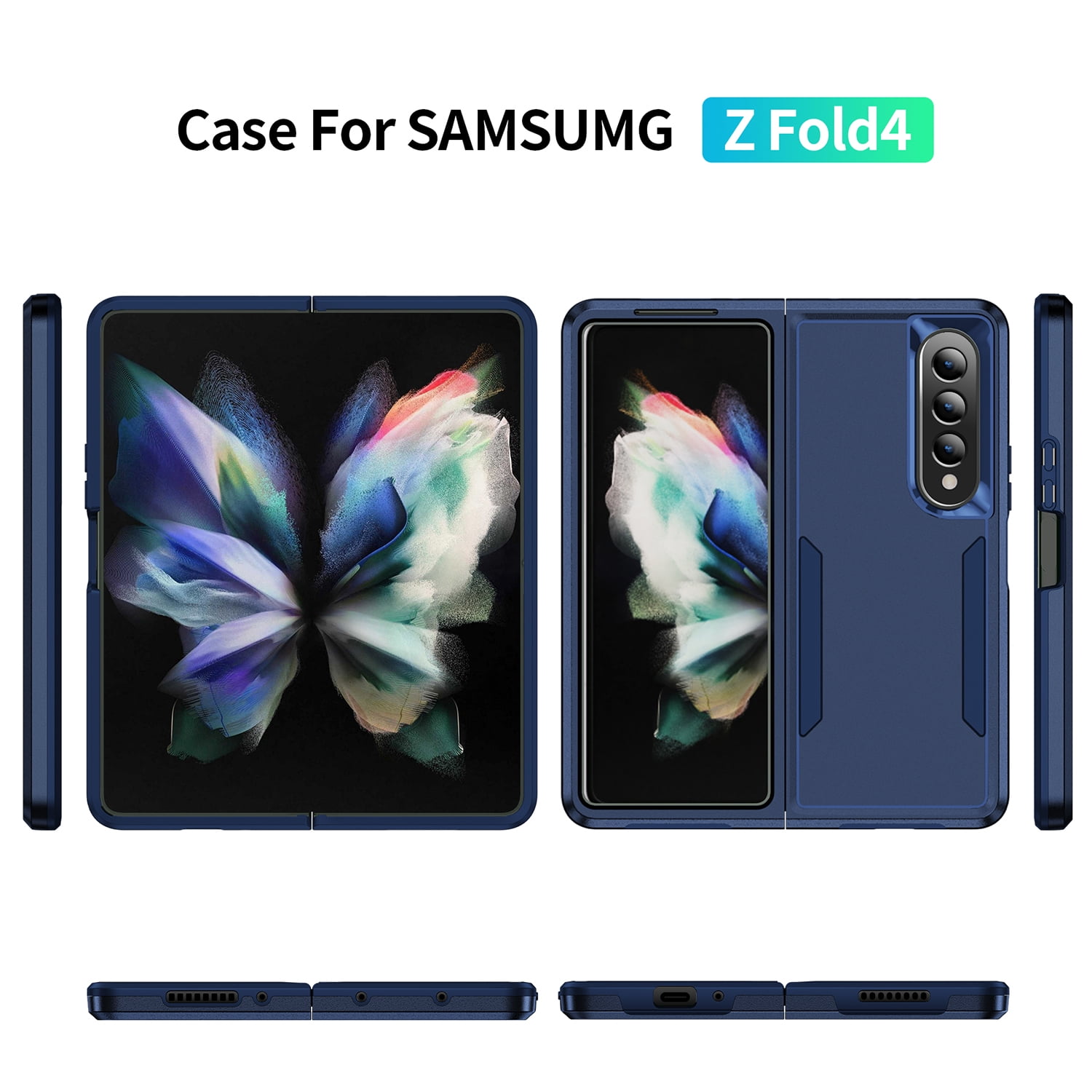  for Z Fold 4 Case with Strap Anti-Fall Shockproof Protective  Women Girly Cute Elegant Cover Compatible with Samsung Galaxy Z Fold 4 Case  2022 : Cell Phones & Accessories