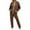 Coffee, variant on Women's Sweatsuits 2 Piece Outfits Casual Long Sleeve Full Zip up Oversized Sweatshirt and Baggy Joggers Pants Tracksuit Lounge Sets with Pockets