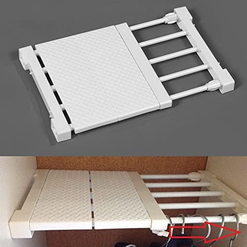 Tension Shelf ,Scalable Closet Storage Shelf Wall Mounted Kitchen Rack Space Saving Wardrobe
