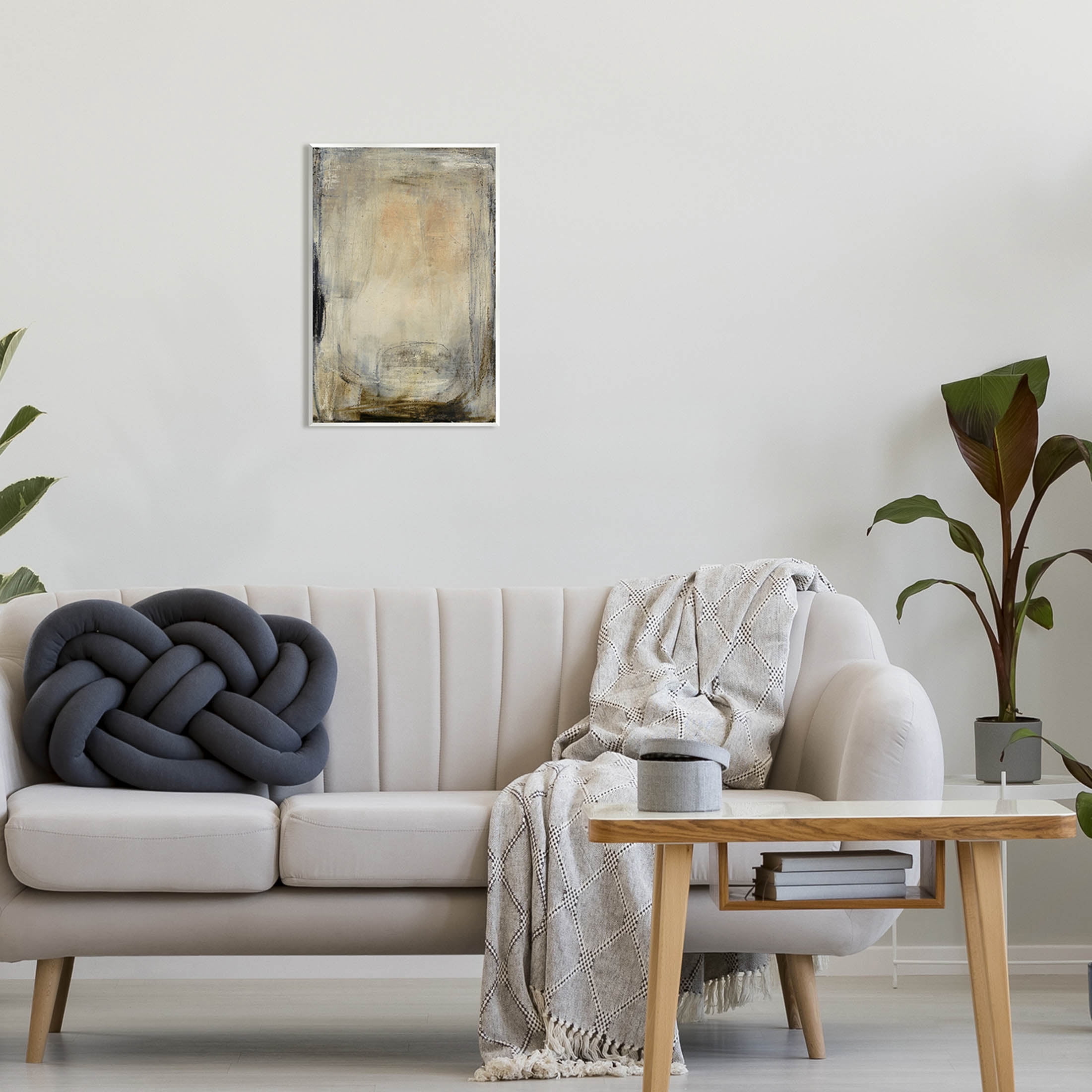 Stupell Industries Beige Abstract Scribble Composition Painting Unframed Art Print Wall Art, Design by Kippi Leonard