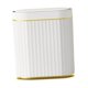 thumbnail image 3 of Cubo de basura de movimiento automático cubo de basura sin contacto con tapa ahorro de espacio cubo de basura inteligente impermeable para baño Oficin 7L áureo Macarena bote de basura de cocina, 3 of 8