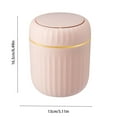 thumbnail image 4 of Small Trash Can with Lid, Mini Trash Can for Bathroom, Office and Bedroom, Small Bathroom Garbage Can with Swing Top, Compact Waste Basket for Desk, Dorm & Home, Pink - Xuniizn, 4 of 7