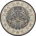 thumbnail image 2 of Unique Loom Narenj Textured Hunting Design Rug 10' x 10' Round Navy Blue/Tan, 2 of 10