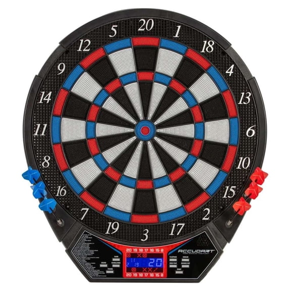 Accudart Rogue Electronic Dartboard - 29 Game Modes - 90 Game Variations - Easy Read Display - Virtual Opponent Mode - Heckler Feature With Witty Taunts - Official 15.5" Target Area