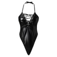 thumbnail image 3 of NECHOLOGY Ropa Interior Mujer Adulto Lencería Sexy Para Mujer Para Sexo Body sin mangas de cuero de PVC para mujer, leotardo sin mangas, sin espalda, para fiesta, club Negro Chico, 3 of 7