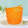 thumbnail image 5 of AuroraX Handles Desk Small Trash Can 0.4L Orange Perforated Wastebasket Art Deco Plastic Garbage Bin for Dormitory Livingroom Office, 5 of 6