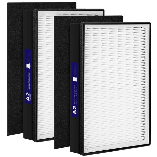 2 Pack Type A2 Filtre de Remplacement HEPA Compatible avec Filtrete Purificateur d'Air de Pièce A2 Modèles FAP-C02-A2, FAP-C03-A2, FAP-T03-A2, FAP-SC02L, Pièce No. 1