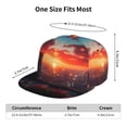 thumbnail image 2 of Adjustable Baseball Cap, Cat Watching City Sunset Flat Bill Trucker Flat Brim Hats Dad Hat for Men Women - Snapback Hat Adjustable Size, 2 of 7