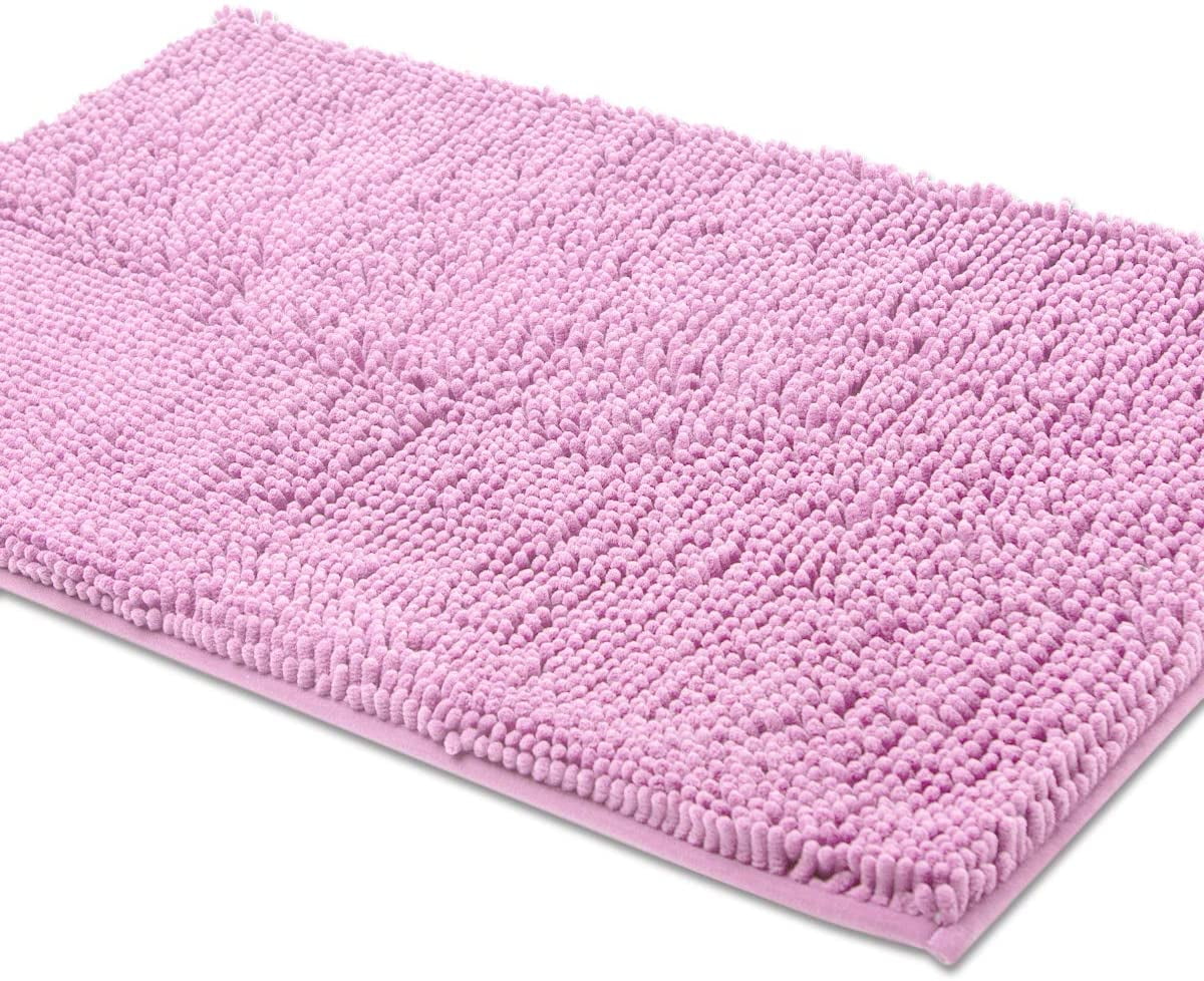 Pink Rugs for Bathroom SlipResistant Shag Chenille Bath Rugs Mat Extra