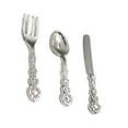 thumbnail image 2 of Hi,Fancy 3 Pieces Tableware Model Mini Lovely Size 1/12 Kitchen Spoon Early Educational Imitation Cutlery Children Baby Kids Using Silver, 2 of 9