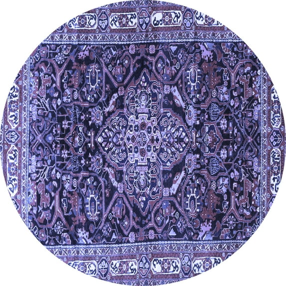 Ahgly Company Indoor Round Persian Blue Traditional Area Rugs, 3' Round