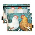 thumbnail image 2 of Ckdifva Chickens Flowers Green Pencil Pouch 3 Ring Zipper Pencil Case Binder Pockets Clear Top Cosmetic Bag 2 Pack, 2 of 6