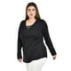 thumbnail image 2 of Blusa con encaje y escote cruzado Roman Fashion /Tallas Extras, 227 (Negro) negro 40, 2 of 6