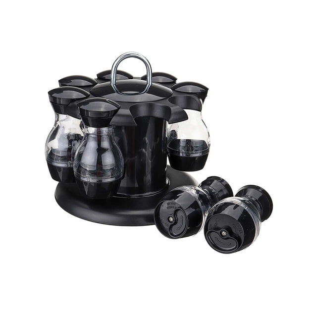 Kearding Soporte para latas de especias con 8/16 botellas, suministros de cocina resistentes de acero inoxidable, soporte giratorio de 360 Organizadores de utensilios de cocina Tipo 1