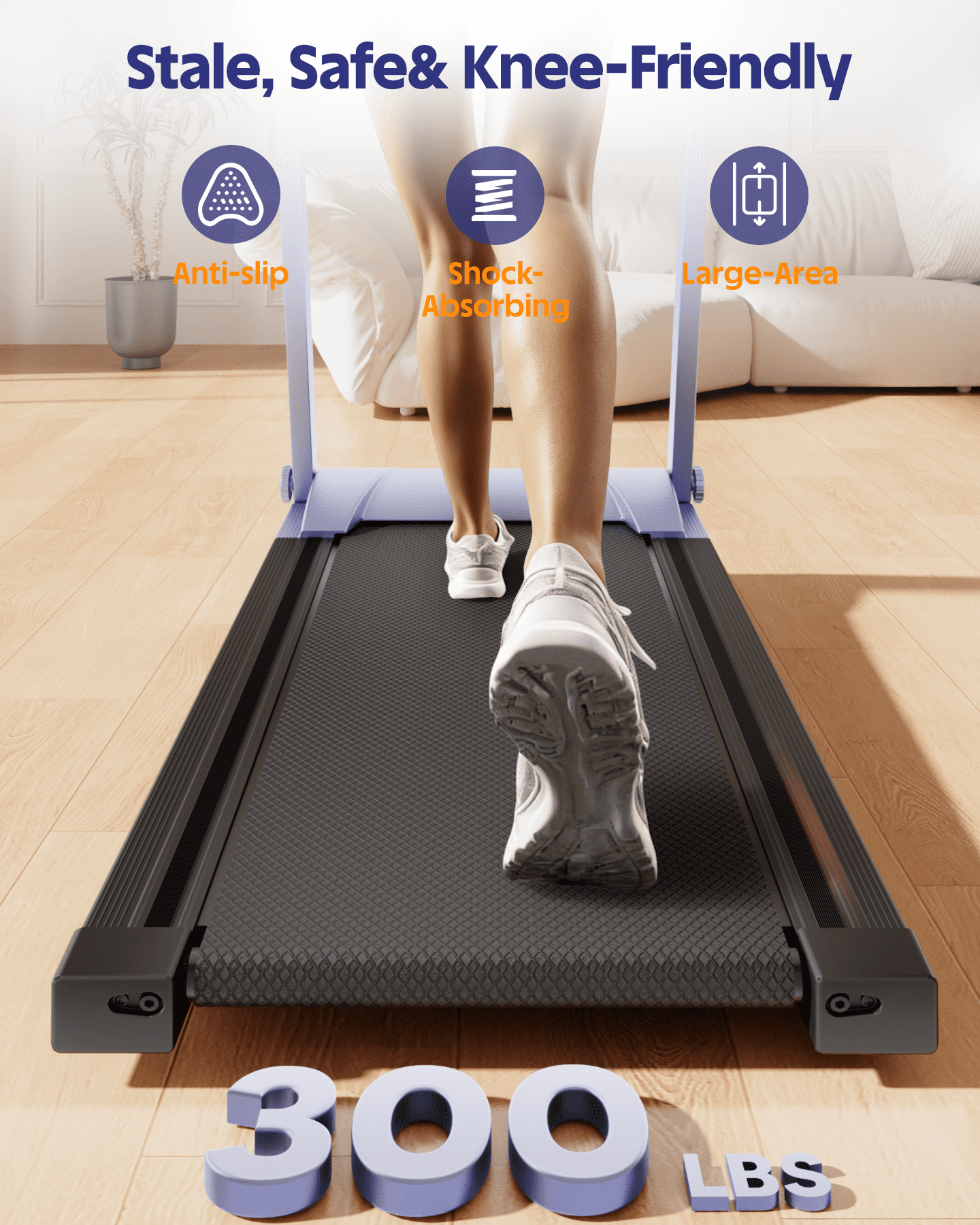 Superun 4-in-1 Foldable Treadmill with Incline, 300 LBS Capacity Running Treadmills for Home Small Spaces with Handles, 3.0 HP Folding Treadmill with Smart APP