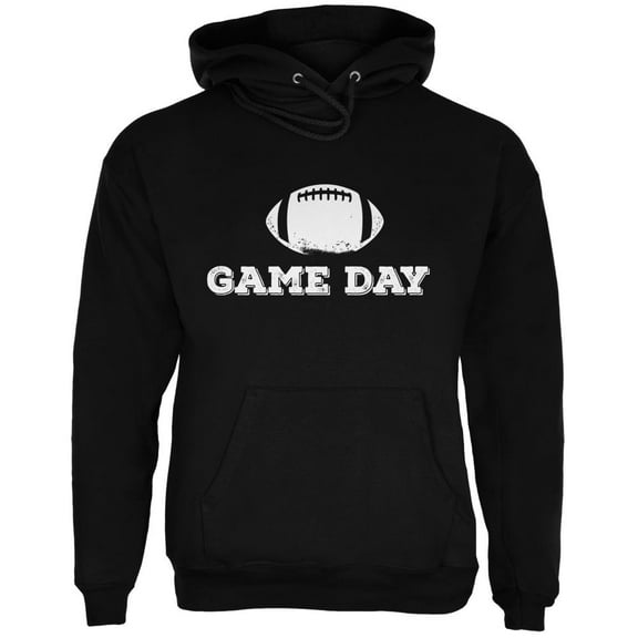 Game Day Football Black Adult Hoodie - Large
