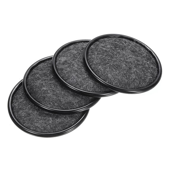 Furniture Sliders, 4Pcs 1 3/5" - Felt Round Sliding Pads, Reusable Furniture Caster Cups for Carpeted (Black)