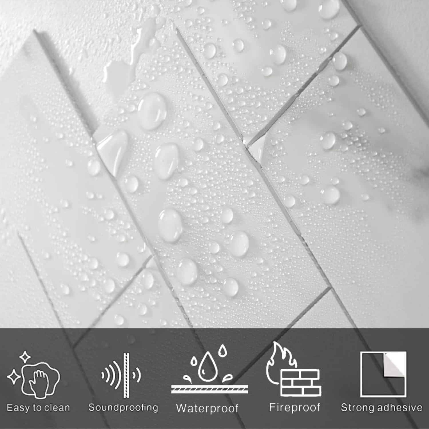 Luxury 10-Sheet Peel and Stick Backsplash,Self Adhesive Faux Stone 12”x12” White Subway Tile for Kitchen,Glossy Waterproof Carrara Brick Marble Look,Stick on Accent Wall for Bathroom,Bedroom