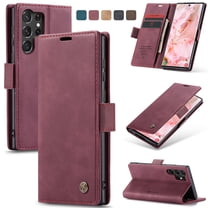 Galaxy S23 Ultra 5G Wallet Case, TECH CIRCLE PU Leather Flip Folio Case with Card Holders RFID Blocking Kickstand Shockproof TPU Inner Shell Phone Cover for Samsung Galaxy S23 Ultra 6.8" 2023,Winered