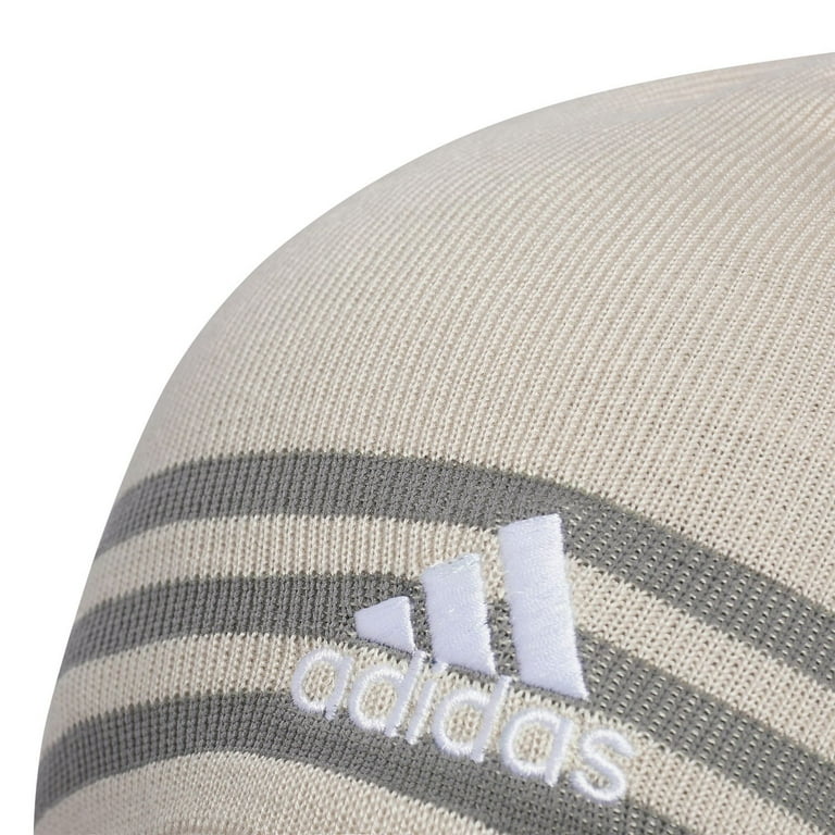 Men s adidas Eclipse Reversible Tricot Stripe Beanie Hat Color White Size ONESIZE Walmart