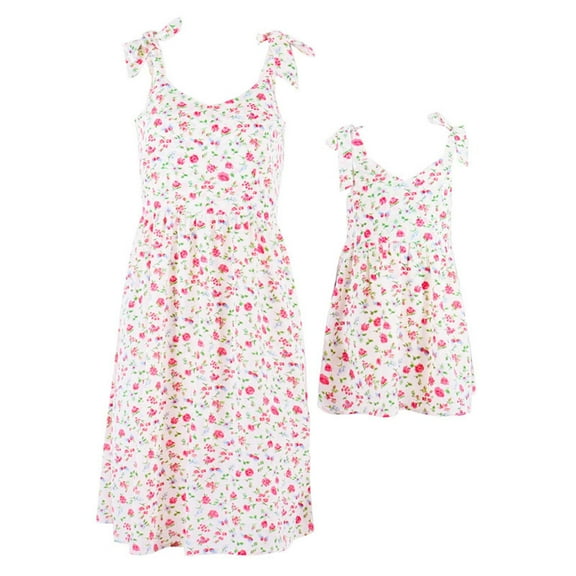 Odeerbi Mommy And Me Dresses Matching Outfits Floral Dress Cute Floral Print Princess Midi Dress Women's Dress Sold Separately