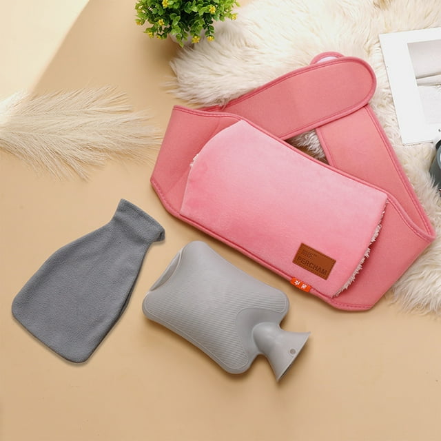 Xihbxyly Bolsa de Agua Caliente de Pvc a Prueba de Fugas, Cinturón de Soporte Suave para La Cintura, Alivia Cólicos Menstruales y Dolores Musculares, Multiusos para Relajación, Incluye Funda de Tela,