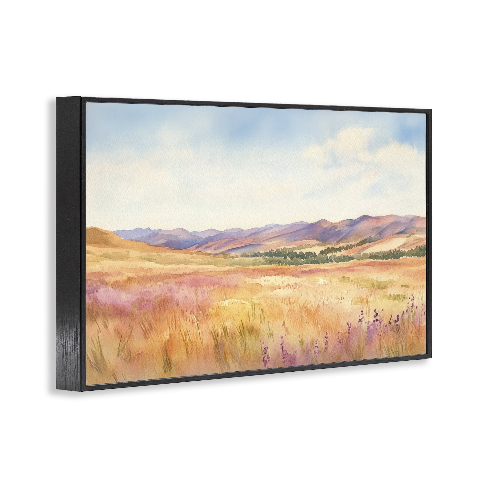 Stupell Industries Pastel Valley Panorama Black Framed Giclee Art, design by Petal Prints Design