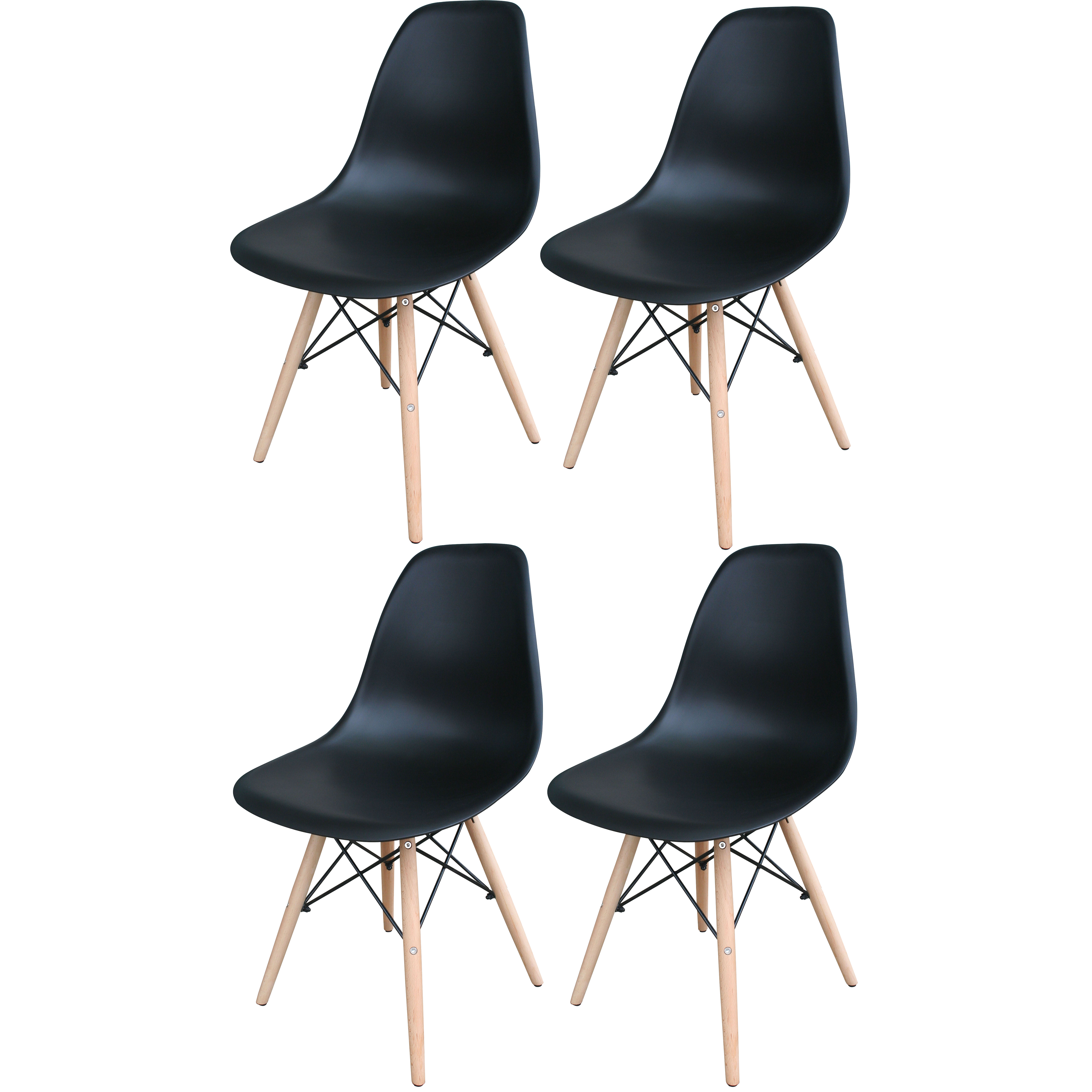AmeriHome Modern Black Dining Chairs, Set of 4