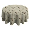 thumbnail image 4 of Beige Leaf Butterfly Pattern Round Tablecloth 60"x60",Wrinkle Wipeable Table Cloth for Kitchen Dining Room Picnic Patio Party, 4 of 6