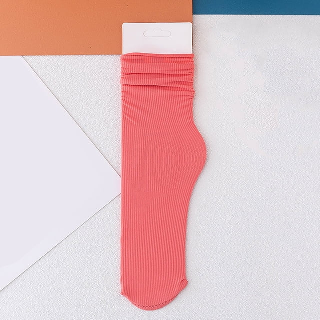 Chaussettes Rouges 24 Couleurs Glace Chaussettes Glace Chaussettes d'Été Fines pour Femmes Chaussettes pour Femmes Sensation de Fraîcheur Toutes les Modes Bas Mi-Mollet Velours Respirant Chaussettes à Poil 1 Pce
