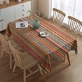 thumbnail image 2 of Orange Ethnic Stripe Pattern Rectangle Tablecloth 60"x84",Waterproof Polyester Rectangle Table Cloth, Wipeable Spillproof Polyester Tablecloth for Dining, Camping, Indoor and Outdoor, 2 of 5