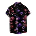 thumbnail image 4 of IROINNID Men's Valentine's Day Casual Short Sleeve Lovely Printed Blouse With Pocket, 4 of 6