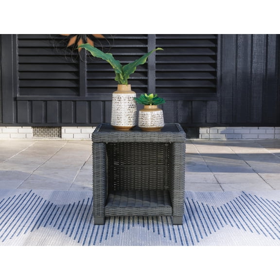 Signature Design by Ashley Casual Elite Park Outdoor End Table  Gray