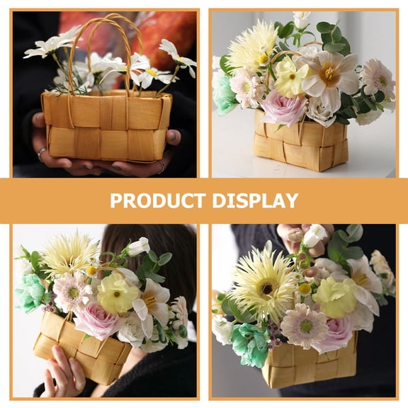 DEEPCRAFF Multi Functional Wooden Woven Basket for Home Shelf Storage Decor