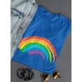 thumbnail image 3 of Brush Strokes Rainbow  Women Royal Blue T-Shirt, Female Medium, 3 of 4