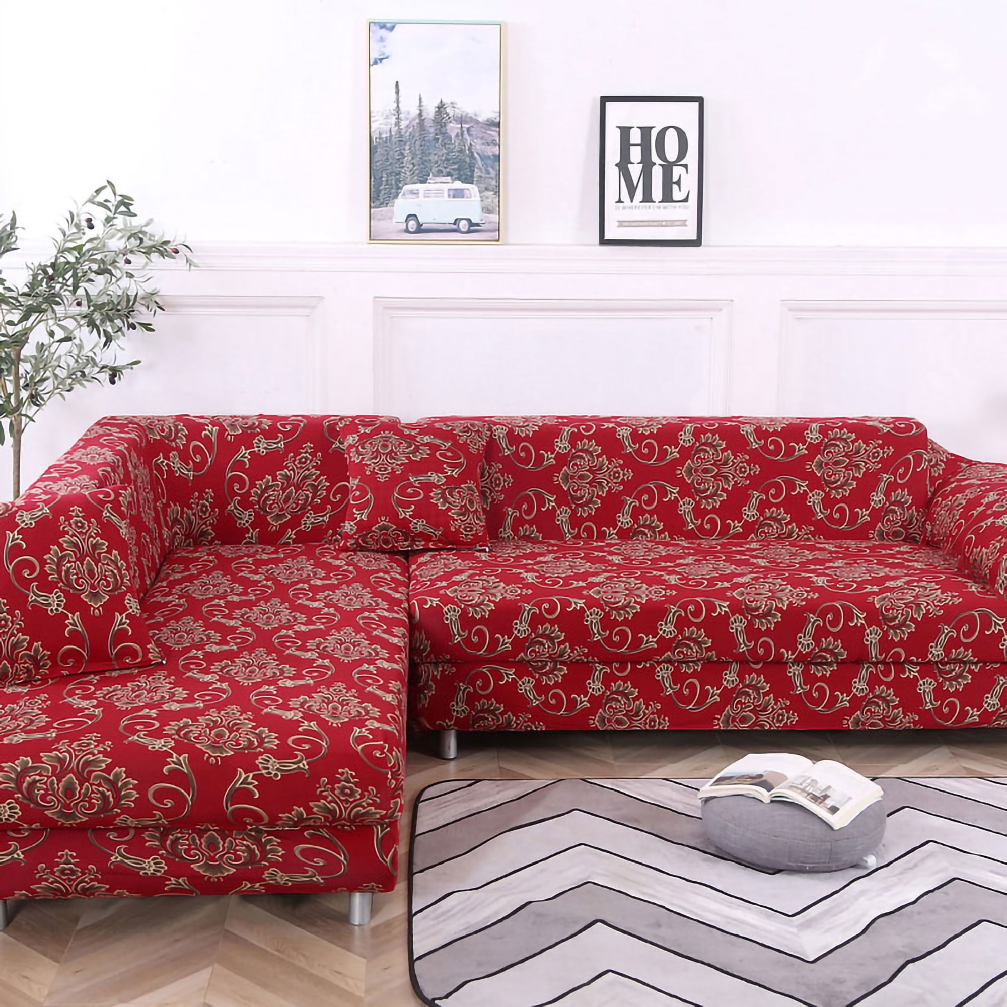 CVLIFE Stretch Fabric Sofa Slipcover 1 2 3 4 seater L shape , Elastic