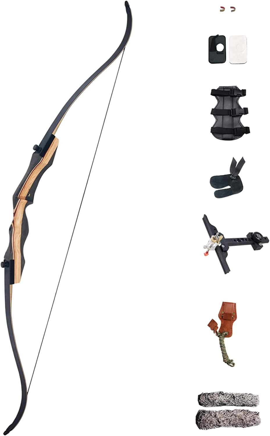 Recurve Bow Kit Price D&Q Takedown And Arrow Set Adult Kit Archery Hunting Shooting Target Practice Competition Survival Longbow Package 30 35 40 45 Lbs Right Price In India Bow And Arrow Adult - Foto 3