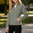 thumbnail image 6 of Gfyviroh Cozy Jackets for Women Full Zip Up Long Sleeve Fleece Jacket Solid Slim Fit Casual Stand Collar Outerwear, 6 of 6