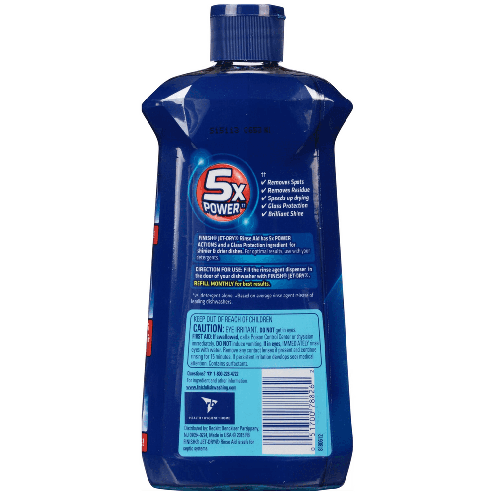 Finish Jet-Dry Rinse Aid, Dishwasher Rinse Agent & Drying Agent 16 oz (Pack of 6)