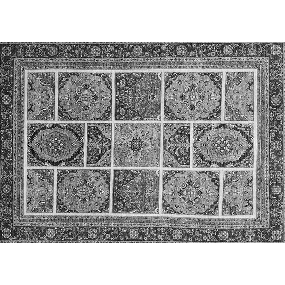 Ahgly Company Indoor Rectangle Abstract Gray Modern Area Rugs, 3' x 5'