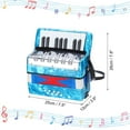 thumbnail image 2 of Uxcell Accordion, 17 Keys 2 Bass Button Accordion Mini Musical Instrument, Sky Blue, 2 of 6