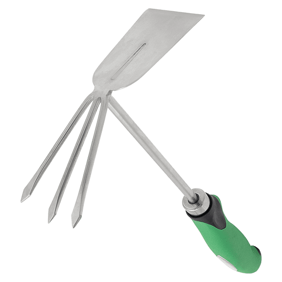Zenport 15311A Shrub Rake Hoe Fork Combo, 12-Inch, Green