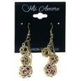 thumbnail image 2 of French Hook Dangle Earrings With Ornately Accented Purple Beads Gold-Tone, 2 of 2