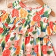 thumbnail image 5 of ITSAME Toddler Girls Dress, Floral Print Crewneck Ruffle Summer Fashion Casual Sleeveless Dress Multicolor 3-4T, 5 of 6