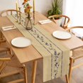 thumbnail image 3 of Khaki Flower Branch Table Runner - 72 Inch Long Spring Summer Farmhouse Botanical Cotton and Linen Blended Dress Scarves Farmhouse Table Runner for Kitchen Dining, Coffee Table, 13" x 72", 3 of 8