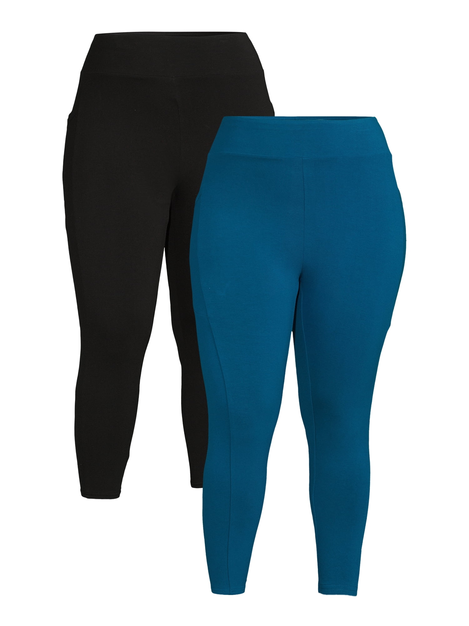 Terra u0026 Sky Womens Plus Size Capri Leggings with Pockets, 2-Pack -  Walmart.com