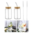 thumbnail image 3 of Vasos para beber con tapas de bambú y de vidrio, juego de 4 piezas, vasos de vidrio de , vasos de cerveza, vasos 350ml Sunnimix Beber taza de café, 3 of 8